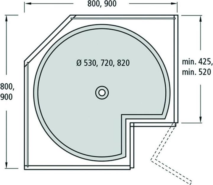 Immagine prodotto Ninka ECO 90° armadio ad angolo con ripiano girevole (1 pz.)