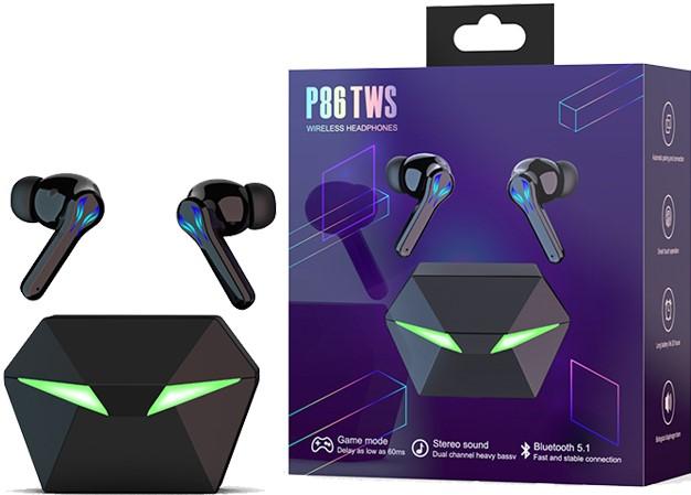 Image du produit PhoneLook Ecouteurs sans fil TWS P86 In-Ear Gaming Headphones avec Bluetooth 5.1 design futuriste incl. lumièr (Sans fil)