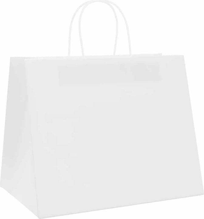 Actual product image VidaXL Kraft paper bags 250 pcs. with handle white 32x22x24 cm paper bag (Gift bag, 250 x)