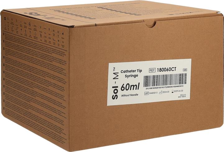 Sol-m Spritze ohne Nadel 60ml 3-teilig mit Katheter-Steckansatz 30 Stk