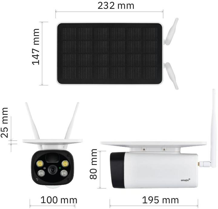 Actual product image Omajin Network camera OMA-OSC-01-EU Solar/battery/HD/alarm system (1920 x 1080 Pixels)
