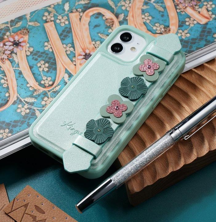 Actual product image Kingxbar The Sweet Series case is decorated with original Swarovski crystals for the iPhone 12 mini blue (Apple iPhone 12 mini)
