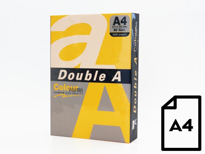 Double A Farbiges Papier, 80 g, A4, 500 Blatt, GOLD (80 g/m², 500 x, A4)