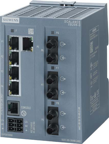 Produktbild Siemens SIEM 6GK5205-3BB00-2TB2 SCALANCE XB205-3 IE-Switch 5X 10/100 Mbit/s (8 Ports)