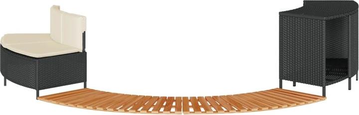 Produktbild VidaXL Whirlpool Umrandung Poolumrandung Poolverkleidung Schwarz Poly Rattan