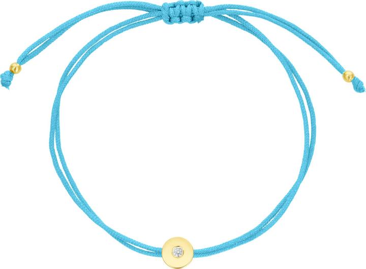 Produktbild Steinkult Armband mit Diamant in silbervergoldeter Fassung "My perfect diamond" (0.60 cm, Nylonfaden, 925 Sterling Silber, mit 18 Kt. Gold veredelt und 0.03 ct. Diamant)