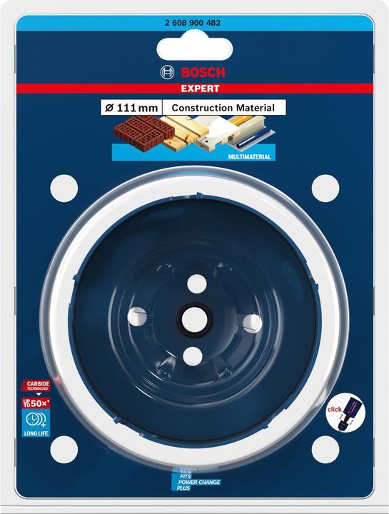 Actual product image Bosch Professional Zubehör Expert Construction Material Lochsäge, 111 x 60 mm (111 millimetres)