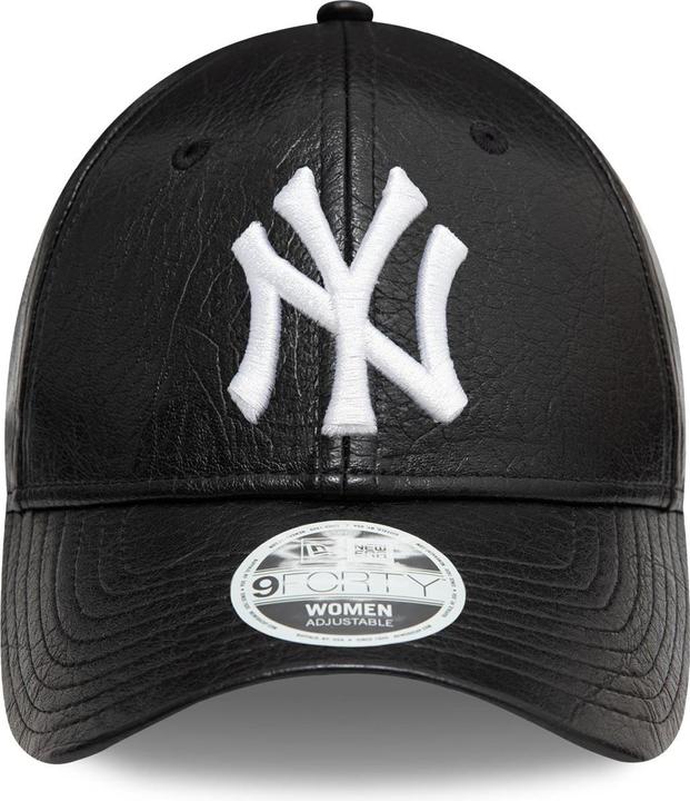 Actual product image New Era 9Forty Damen Cap - KUNSTLEDER NY Yankees schwarz