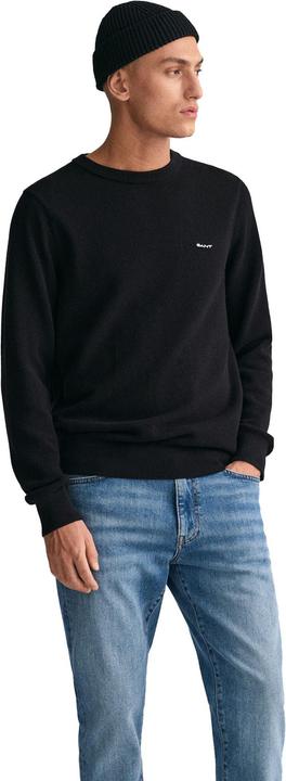 Immagine prodotto GANT Cotton Pique Pullover Crew Neck Black (S, L, 3XL)