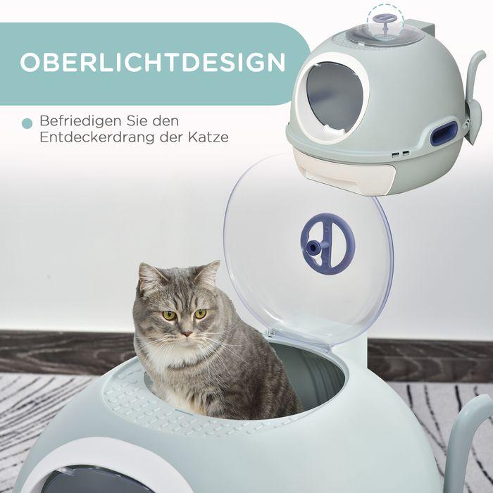 Immagine prodotto Swisshandel24 Vaschetta per lettiere Vaschetta per gatti con finestra sul tetto Vaschetta di base Scoop (Lettiera per gatti chiusa)