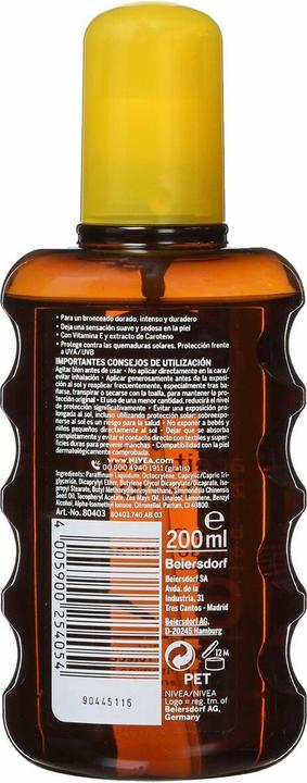 Produktbild NIVEA Sonnenöl-Spray Spf 6 200ml (Sonnenöl, Bis SPF 10, 200 ml)