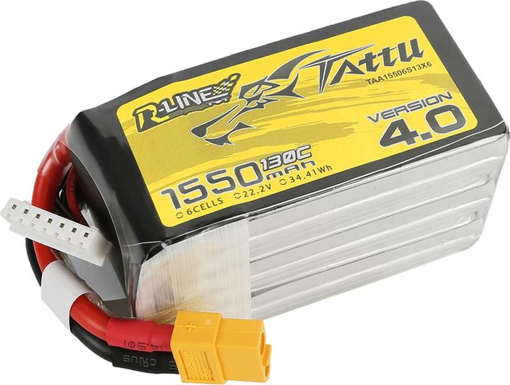 Produktbild Tattu Akumulator R-Line 4.0 1550mAh 22.2V 130C 6S1P XT60 (22.20 V, 1550 mAh)