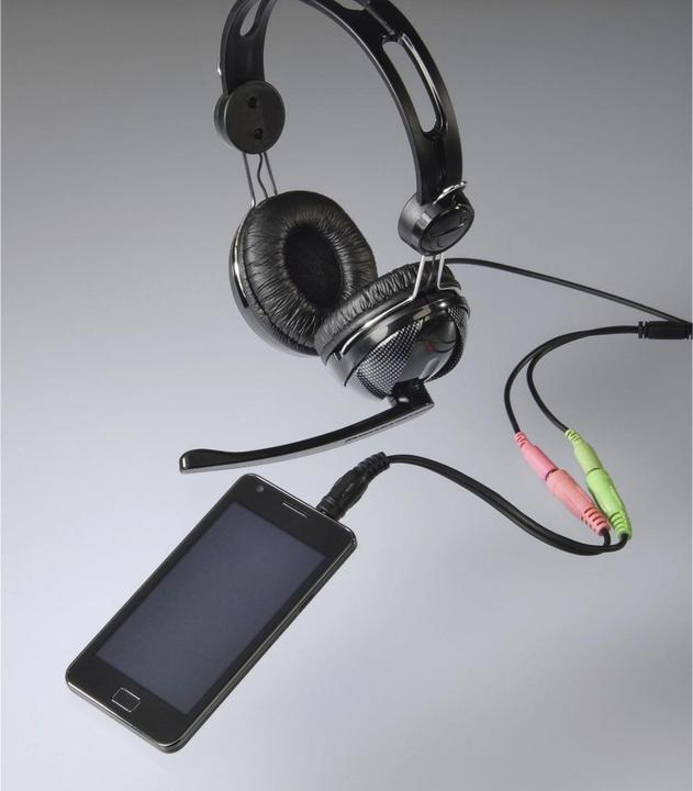 Produktbild Hama Audio-Adapter, 4pol. 3,5-mm-Klinke-Stecker - 2x 3pol. 3,5-mm-Klinke-Headset