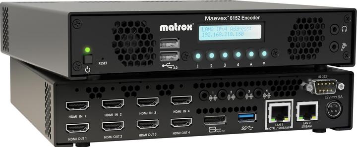 Produktbild Matrox Maevex 6152 Quad 4K Enterprise Encoder Appliance / MVX-E6152-42, 3840 x 2160 Pixel, 60 fps, H
