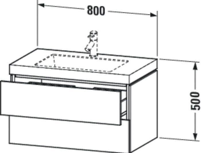 Produktbild Duravit Waschtischunterbau L-CUBE m WT Vero Air 500x800x480mm o HL sw hgl