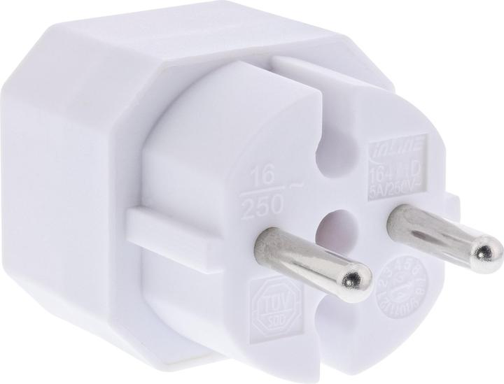 Produktbild InLine Steckdosenadapter, CEE7/17 an 2x Eurobuchse, mit erhöhtem Berührungsschutz, weiss (CEE 7/4, 2 x)