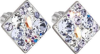 Produktbild Evolution Group Becoming square earrings with crystals Violet 31169.3 (L)