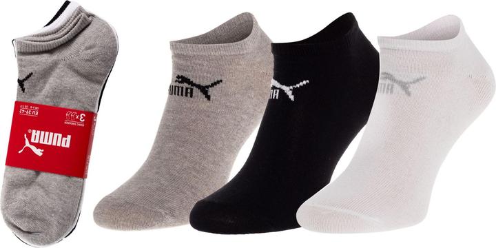 Actual product image Puma Sneaker Invisible Sneaker Boot Socks (3 Pack), Unisex, Grey/White/Black, 9-11 (43 - 46)