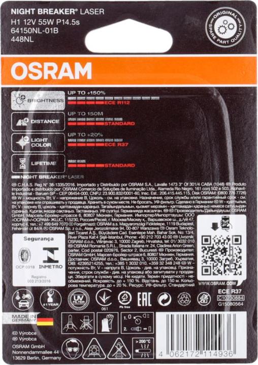 Image du produit Osram Laser de rupture de nuit (H1)