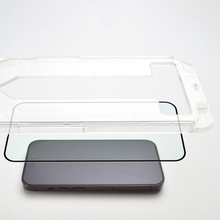Immagine prodotto Wozinsky Vetro temperato 9H con cornice di montaggio per iPhone 15 Pro Premium Glass - nero (1 Pezzo/i, Apple iPhone 15 Pro)