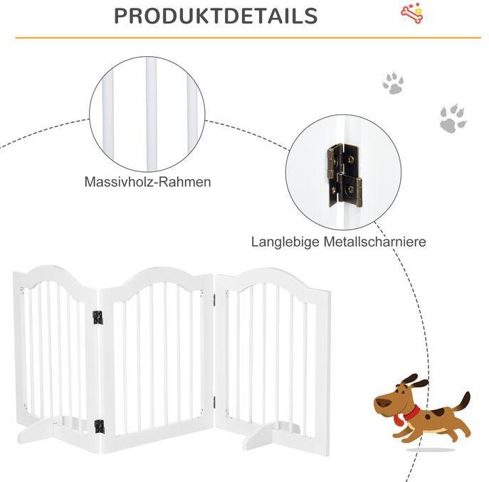Produktbild Swisshandel24 Hunde Absperrgitter Schutzgitter Hundegitter Konfigurationsgitter 3-teilig mit zwei Stützfüssen stab