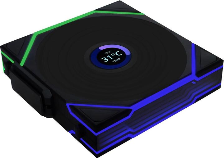 Actual product image Lian-Li UNI FAN TL Wireless LCD Lüfter, ARGB, PWM, 3er-Pack inkl. Controller - Reverse Blade, 120mm (120 mm, 1 x)