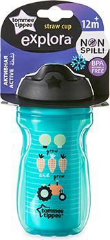 Produktbild Tommee Tippee TOMMEE TIPPEE Straw Cup Kubek niekapek ze słomką 260ml 12m+ Boy (0.26 l)