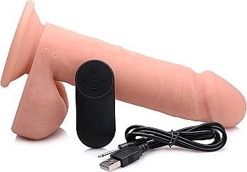 Actual product image Curve Toys Vibrating Remote Control Silicone Dildo with Balls