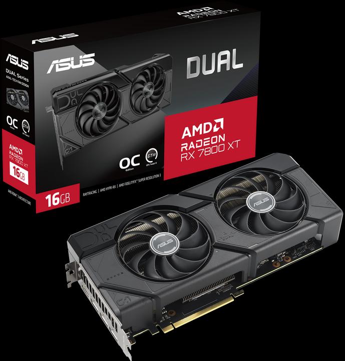 Actual product image ASUS DUAL-RX7800XT-O16G 16GB GDDR6 HDMI DP (16 GB)