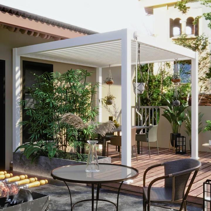 Produktbild Ventaris Pergola Classic mit Lamellendach Weiss (300 cm, 300 cm)