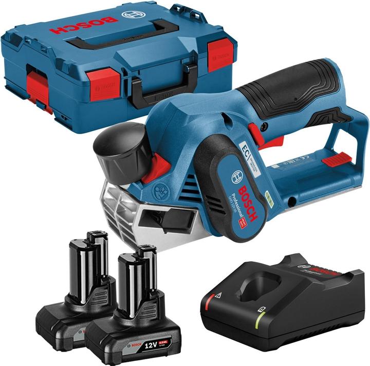 Bosch Hausgeräte Bosch Akku-Hobel GHO 12V-20 12 V / 2x 4,0 Ah Akku + Ladegerät in L