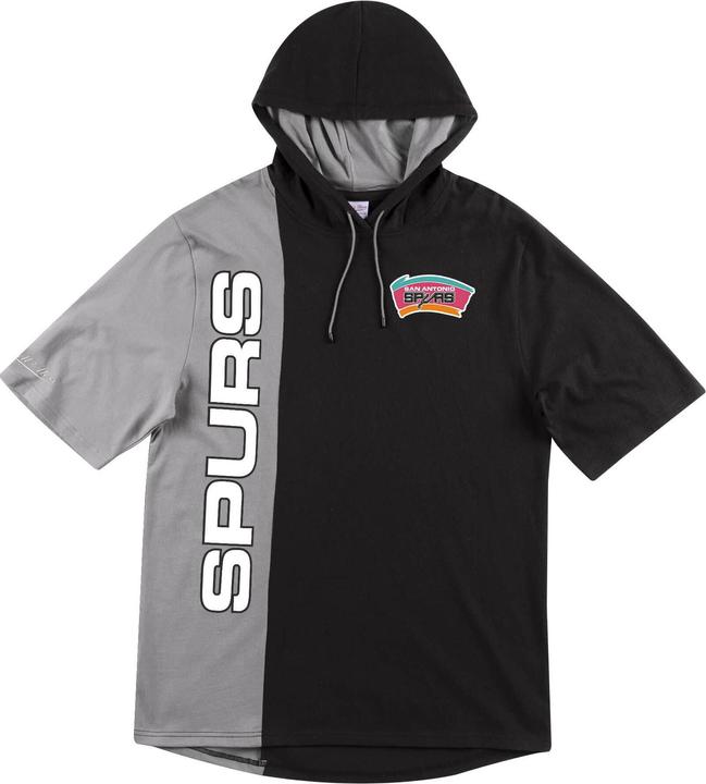 Mitchell & Ness kurzarm-kapuzenpulli san antonio spurs split (XS)