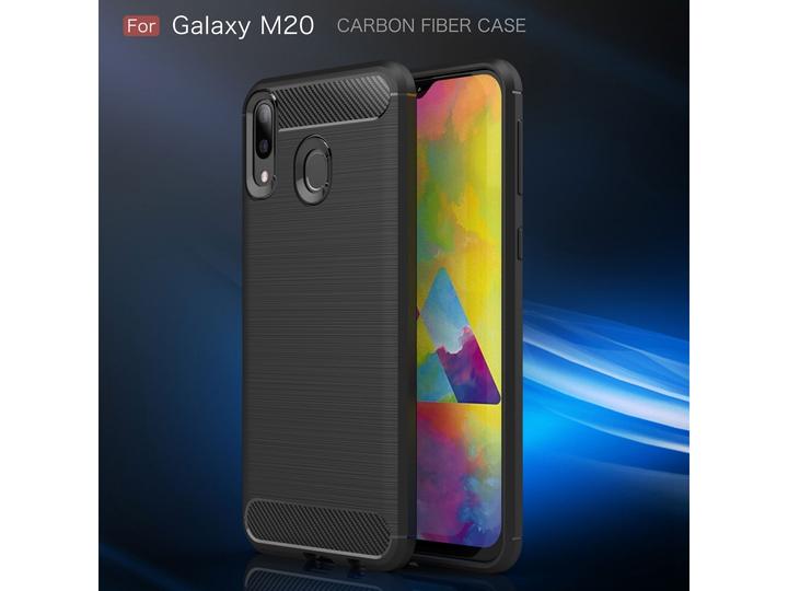 Actual product image Screenguard Samsung Galaxy M20 Cover Carbon Brushed Soft TPU (Samsung Galaxy M20)