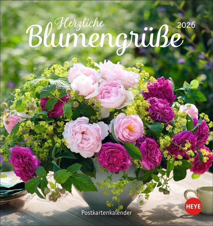Productafbeelding Herzliche Blumengrüsse Postkartenkalender 2026 (Hardcover, Duits)
