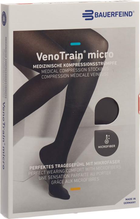 Produktbild Bauerfeind MICRO A-D KKL2 S plus/long offene Fussspitze schwarz (S)