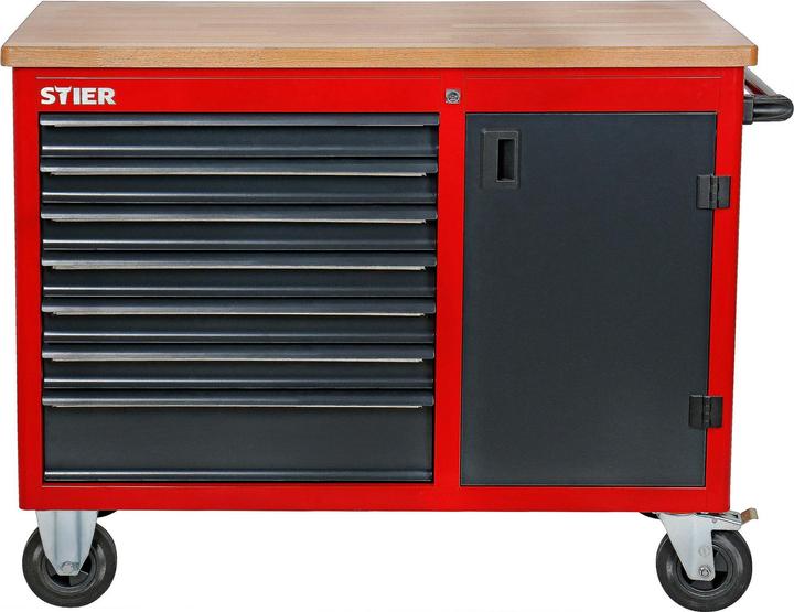 Image du produit Stier Etabli mobile à 7 tiroirs et 1 porte (112 cm, 112 cm)