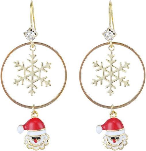 Immagine prodotto Snazzy Santa Orecchini di Babbo Natale con fiocchi di neve di
