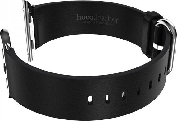 Produktbild Hermex Apple Watch 40mm / 38mm HOCO Echtleder Armband Band mit Adapter SCHWARZ
