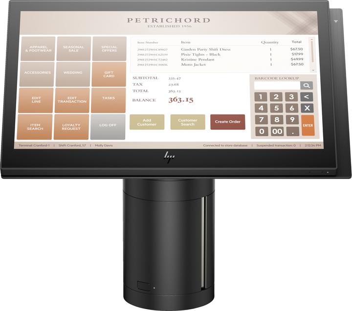 Actual product image HP Engage One 143 - All-in-One (complete solution) - 1 x Core i3 7100U / 2.4 GHz - RAM (Intel Core i3-7100U, 8 GB, 256 GB)