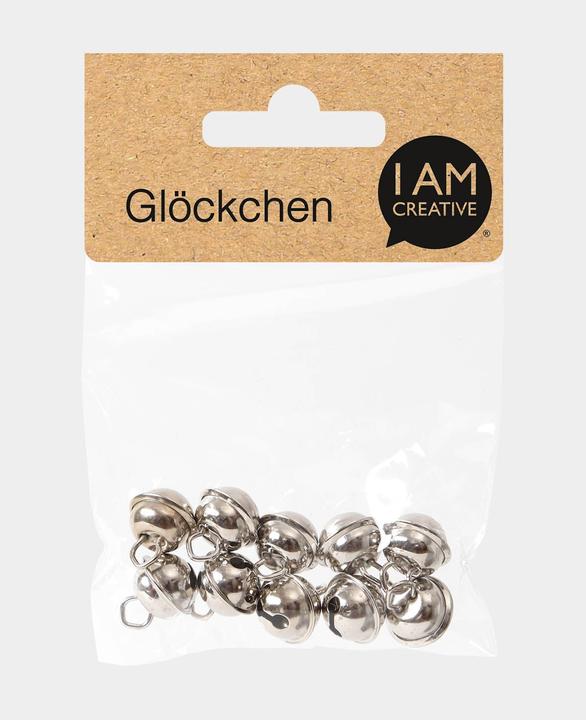 Actual product image I Am Creative Bells metal silver 11mm 10 pcs.