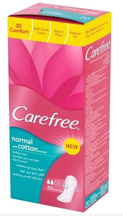 Actual product image Carefree Normal With Cotton Extract Panty Liners 20Pcs (20 x, Sanitary pads)