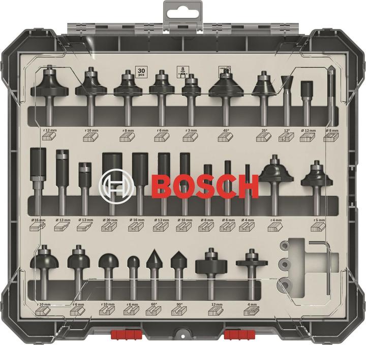 Actual product image Bosch Professional Zubehör Freehand burr set. 8 mm shank. 30 pieces
