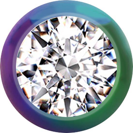 Produktbild Star Piercing Micro Kugel farbig mit Kristall silber (Chirurgenstahl 316L)