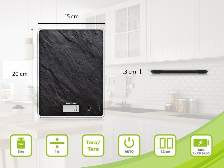Actual product image Soehnle Digital kitchen scales Page Compact 300 Slate