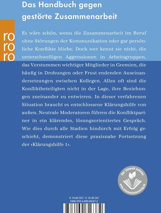 Produktbild Klärungshilfe (Band 2): Konflikte im Beruf (Deutsch, Christoph Thomann, 2004)