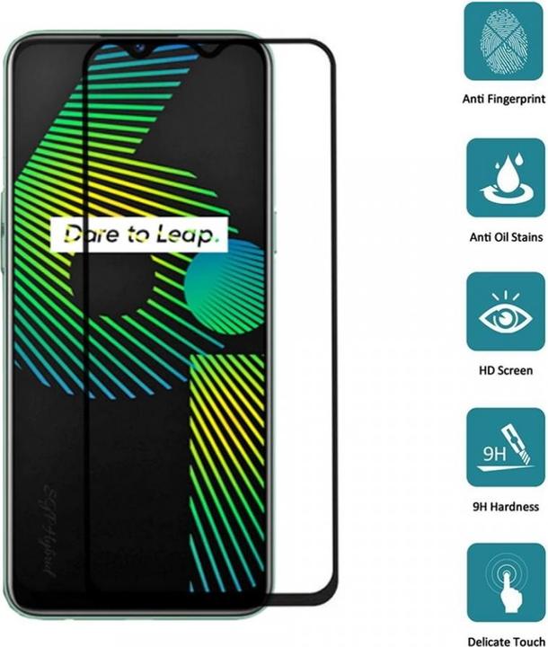 Actual product image Screenguard Realme 6i Full Screen Protective Glass Film 2.5D 9H (1 Piece, Realm 6i)