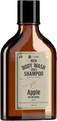 Hiskin Hiskinmen Whisky 3-In-1 Body Wash And Shampoo For Hair And Beard Apple 100ml (100 ml, Flüssiges Shampoo)