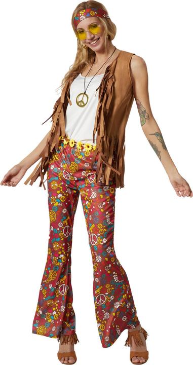 Immagine prodotto tectake Costume da donna hippy gilet e pantaloni (L)
