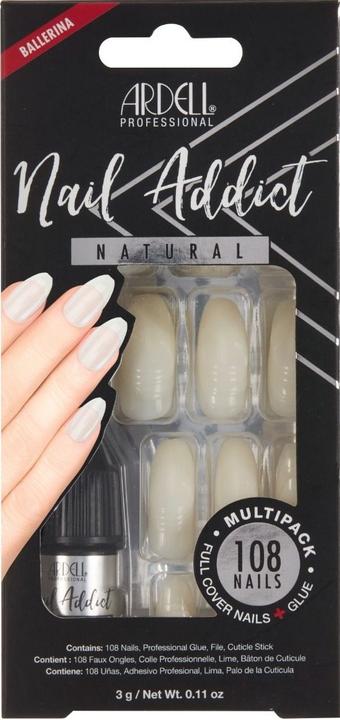 Produktbild Ardell Nail Addict - Natural Ballerina Multipack (Kunstnägel, White)
