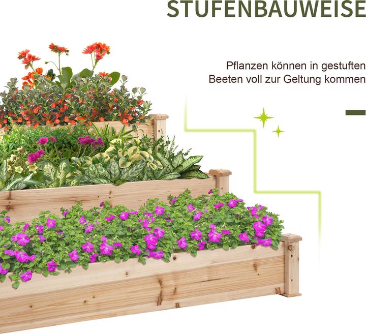 Actual product image Outsunny Raised bed with stepped design